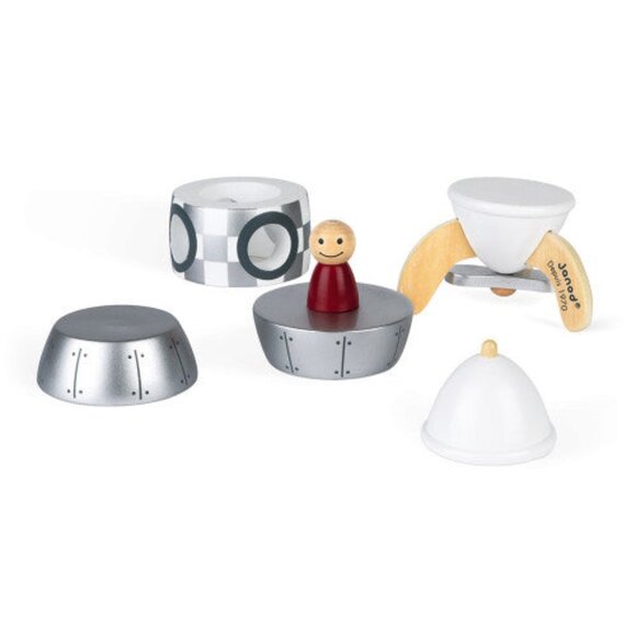 Janod Wooden Silver Magnetic Rocket Kit New in Box For Age 2+ - Picture 7 of 15